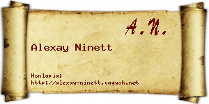 Alexay Ninett névjegykártya